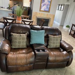 Leather Recliner Sofa
