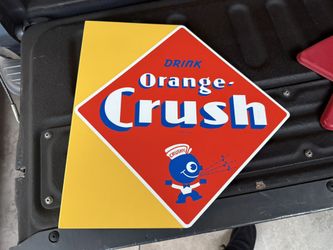 Orange crush flange sign great shape 17 1/2 by18