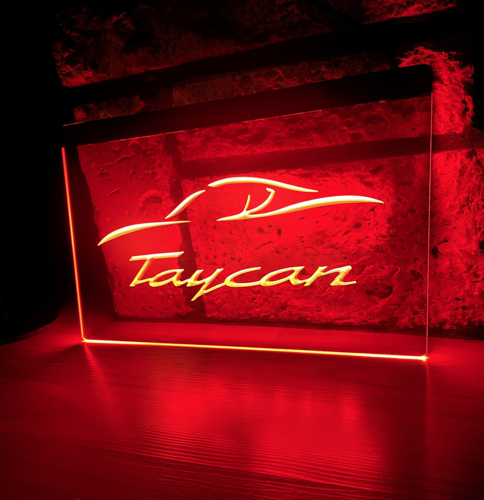 TAYCAN LED NEON RED LIGHT SIGN 8x12
