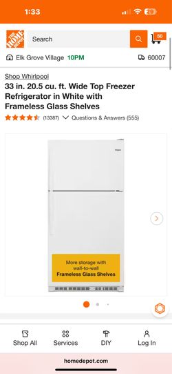 33-Inch Wide Top Freezer Refrigerator - 21 Cu. Ft.
