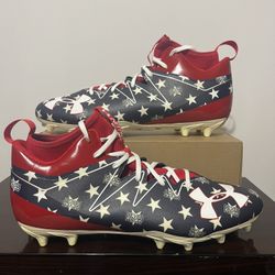 Under Armour Nitro Football Cleats Never Forget 1290962-402 Men's Size 16 USA