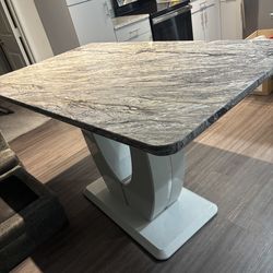 Marble top dining table with 4 chairs