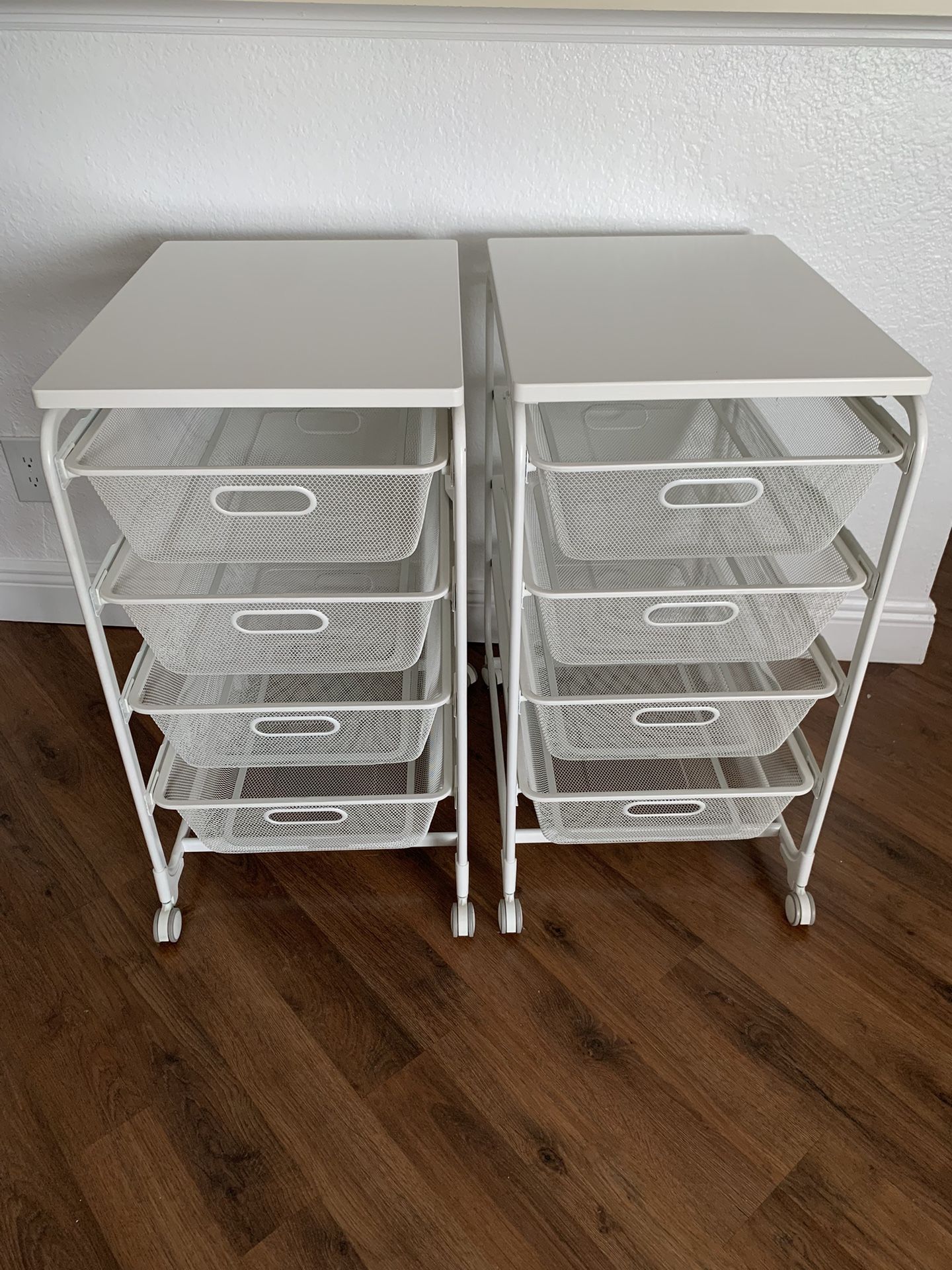 IKEA ALGOT スチールラック 2セット 2-(two) Ikea ALGOT mesh drawers unit - metal frame and 4 metal