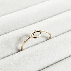 14k Solid Yellow Gold Knot Ring