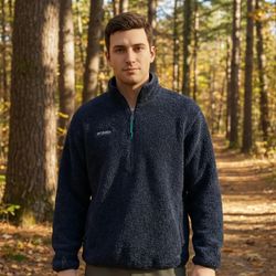 Vintage Columbia Men's Sherpa Fleece Half-Zip Pullover - Size US Men M - Made in USA