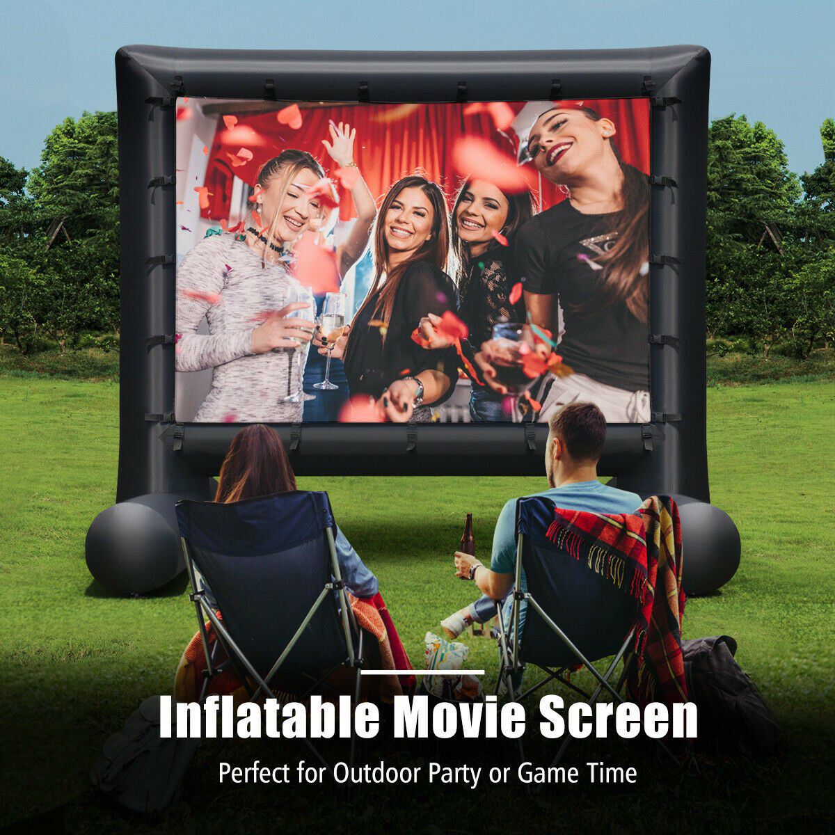 14FT Inflatable Movie Screen Projection Portable Outdoor Home Theater
