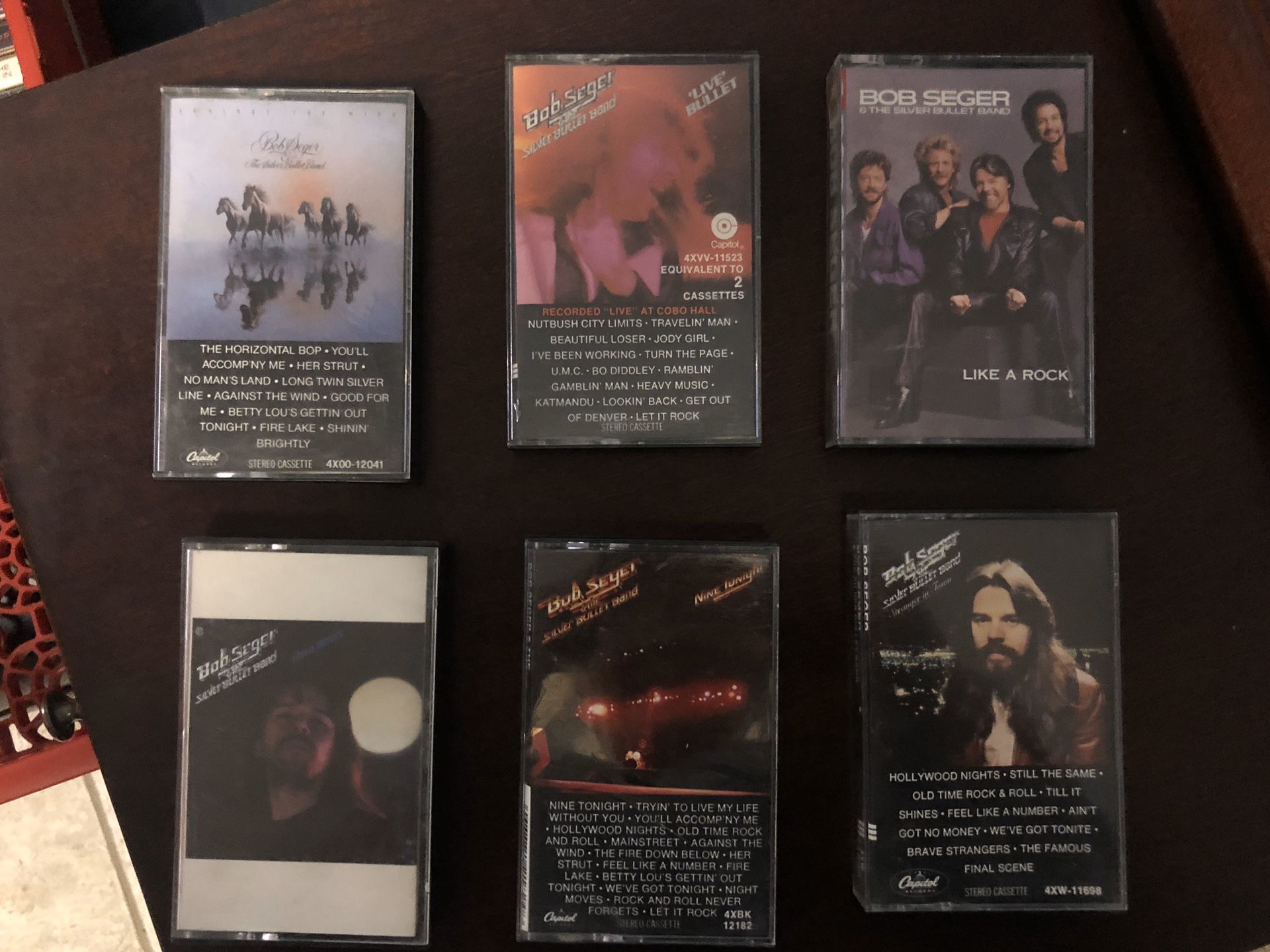 Bob Seger & the Silver Bullet Band set of six cassettes