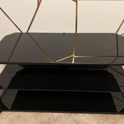 Black Glass TV Shelf