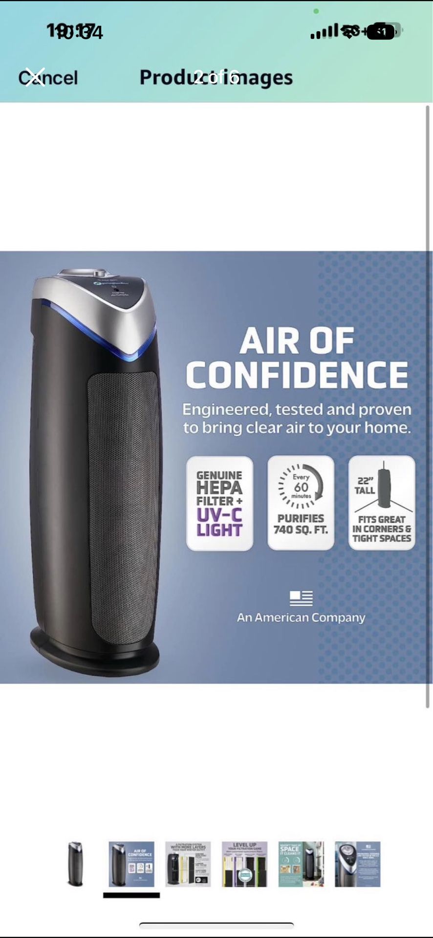 GermGuardian HEPA Air Purifier for Home, Large Room Air Purifiers with HEPA Filters, Removes 99.97% Pollutants, UV C, AC4825E