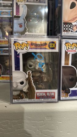 Spiderman Medievil Vulture autographed Funko Pop