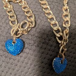 Blue Necklace With Bracelet