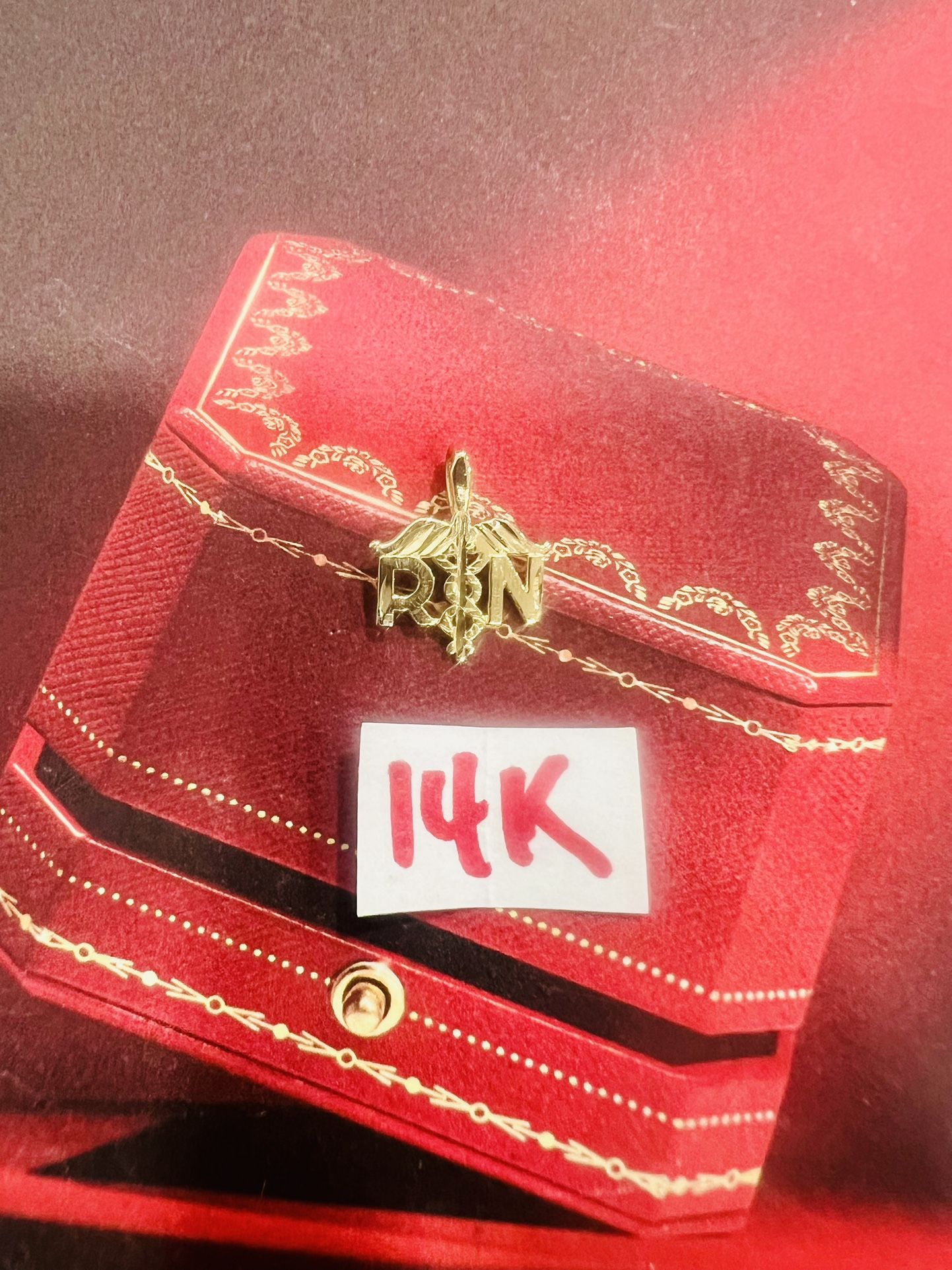 14K Solid Gold Pendant For Wedding