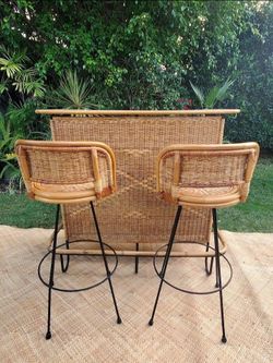 60's Tiki Bar + Stools ✨ Delivery