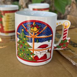 Vintage 1987 Christmas Mug By Action Collector Mug Japan Santa 
