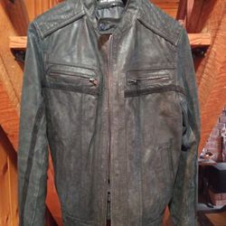 Black Leather Biker Jacket 