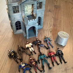 Vintage 90’s Batman Action Figures & Batcave Playset