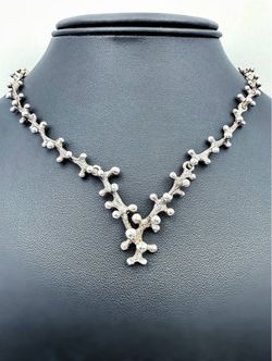 Vintage 925 Sterling Silver Coral Reef Sea Necklace Chain 16” 2mm