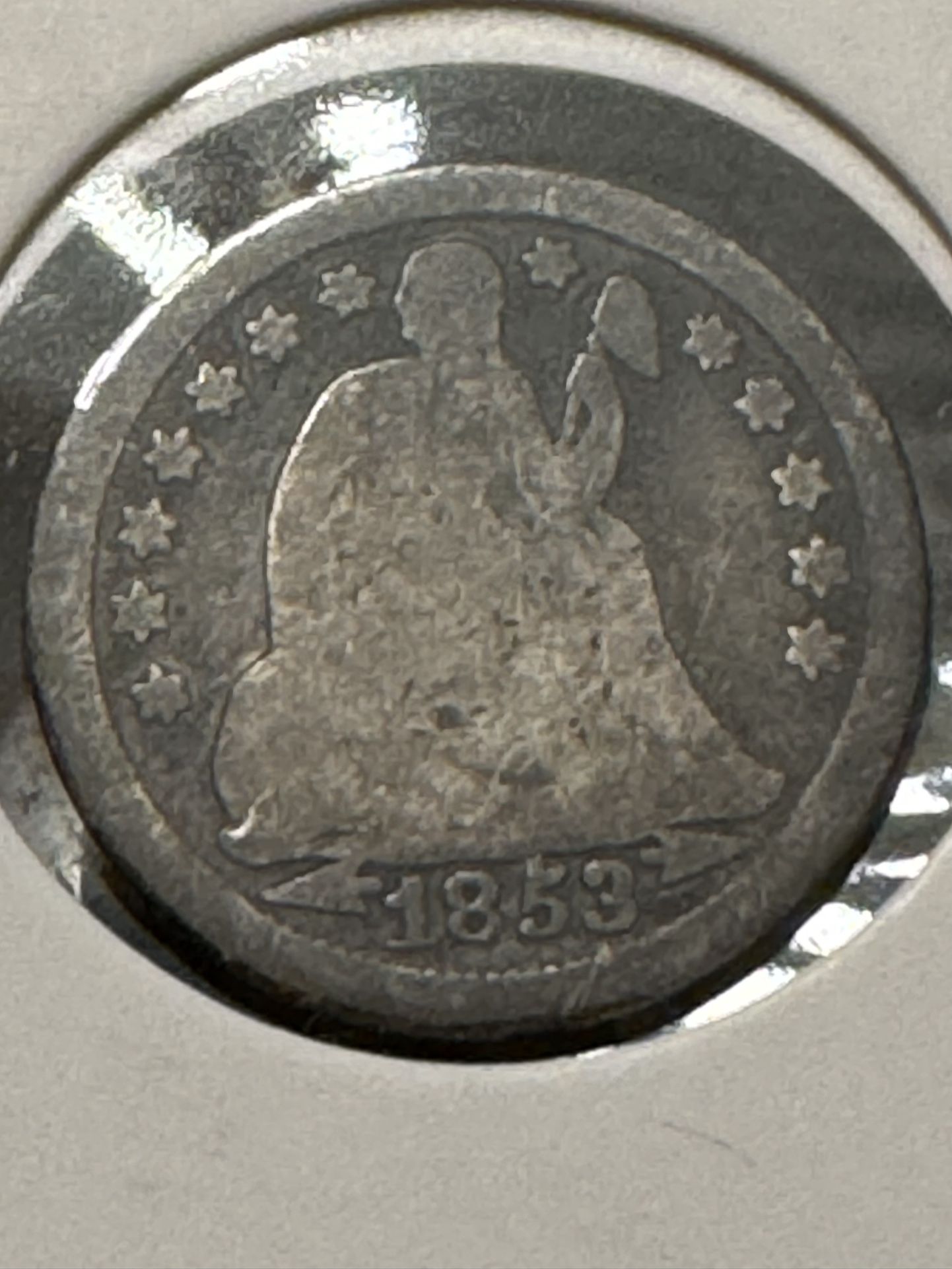 1853 Seated Liberty Dime (with Arrows)