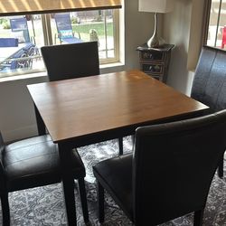 Wooden Kitchen Table with 4 Chairs