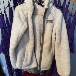 Reebok White Fully Lined Fuzzy Sweater/jacket Size M/M