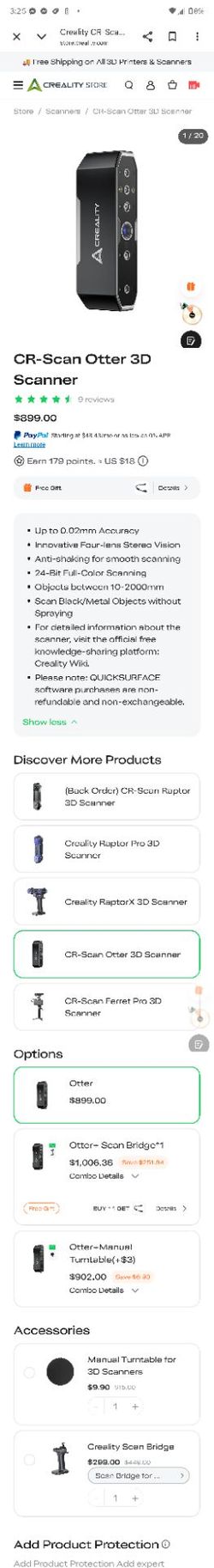 Creality CR-Scan Otter 3D Scanner