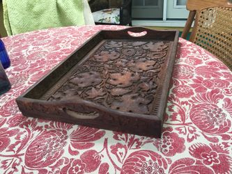 Antique wood serving tray