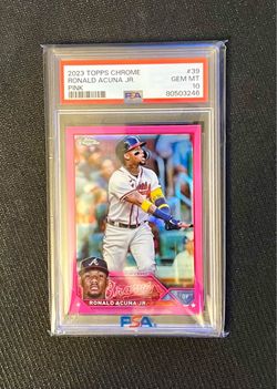 2023 Topps Chrome Ronald Acuna Jr Pink Refractor PSA 10 Pop 24