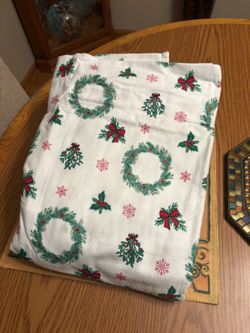 Adorable Christmas Flannel Flat Sheet NEW