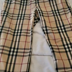 Burberry Vintage Knee Length Plaid Jeans For Women