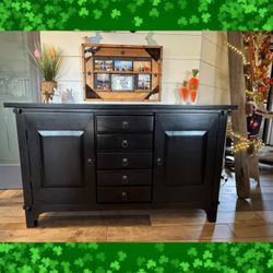 Beautiful Black Solid Wood Buffet/Entry Cabinet/Tv Stand