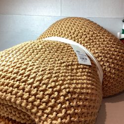 King Chunky Knit Bed Blanket Warm Brown- Casaluna 