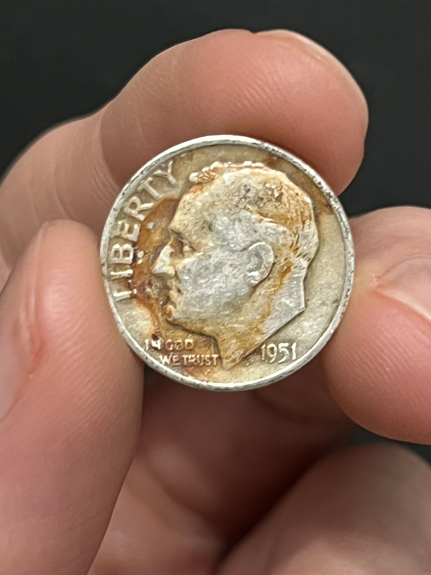 1951-D 90% Silver Dime