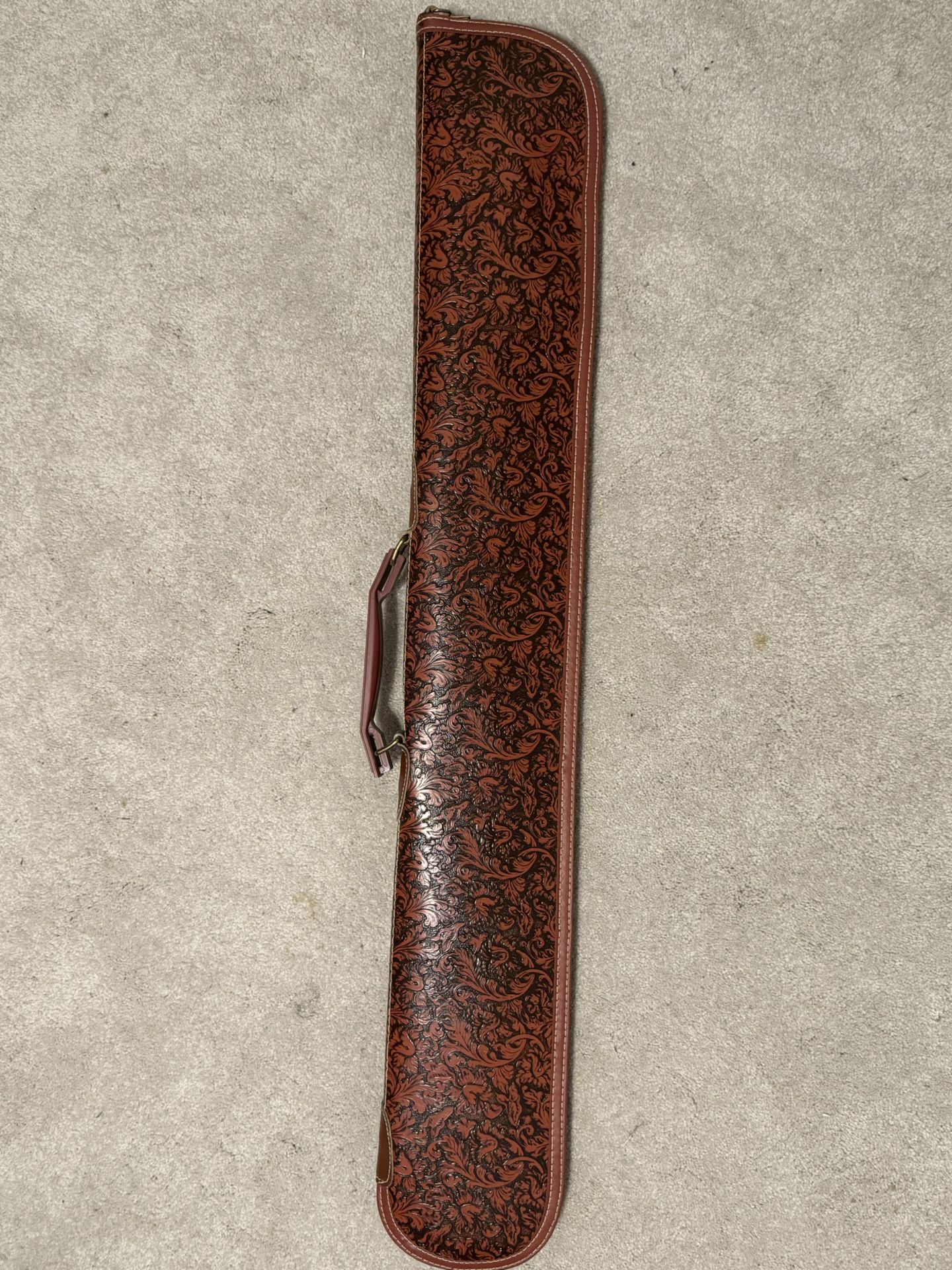 Hand tooled Leather Pool Holder & Pool Stick!