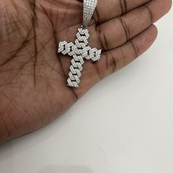 Lab Diamond Cross Pendant  Passes Tester 