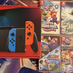 Nintendo Switch With Games And Split Pad 