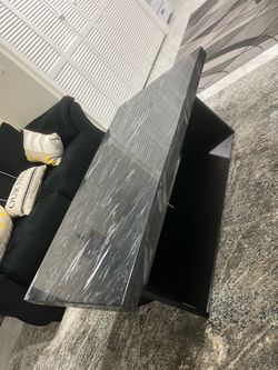 Tobias Coffee Table with White Marble Top and side table