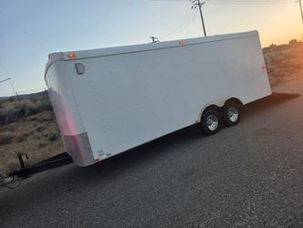 White Enclosed Cargo Trailer Tandem Axle
