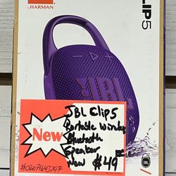 JBL Clip 5 Portable Wireless Bluetooth Speaker New 