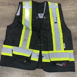 VIKING Men's Professional Journeyman FR Surveyor Safety Vest - Hi Vis Flame Retardant Ripstop Fabric