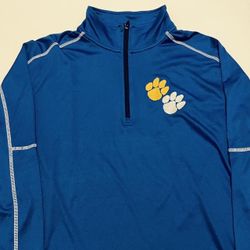 Mens Pennant Light Blue Quarter  Zip Dri Fit Light Athletic Jacket Small