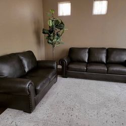 Leather Sofa & Loveseat Set