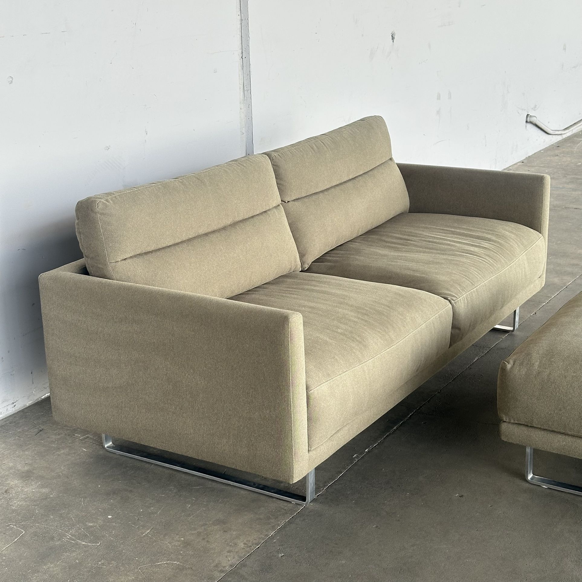 American Leather Down Sofa With Ottoman -Delivery Available