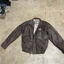 Women’s Leather Bomber Jacket Size L