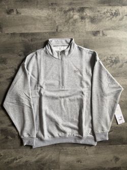 Alo Quarter-Zip Sweatshirt Light Grey  Medium