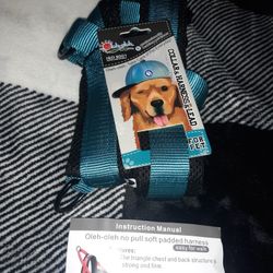 Oleh-oleh No Pull Soft Padded  Dog Harness Size LG Blue/ Blackout 
