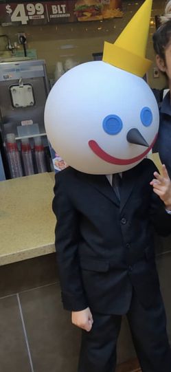Jack in the box costume head for kids and adults