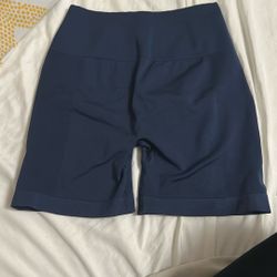 YEOREO Dark Blue Gym Shorts with Butt Scrunch
