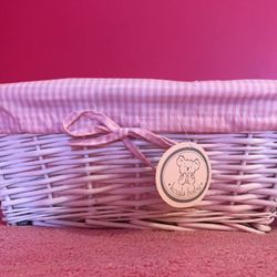 Wicker storage baskets with liner