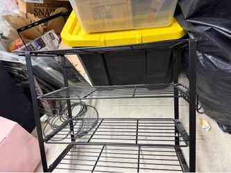 14x18x8 Black Shelf With Hooks On Side For Tools I Used On My Desk Can Sit Or Be Hung