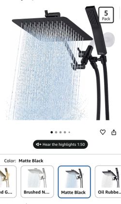 Brand new!!!! All Metal 8 Inch Dual Square Shower Head with Handheld Spray Combo, Rain Shower Head, Adjustable Extension Arm, 3-Way Diverter, 71 Inch 